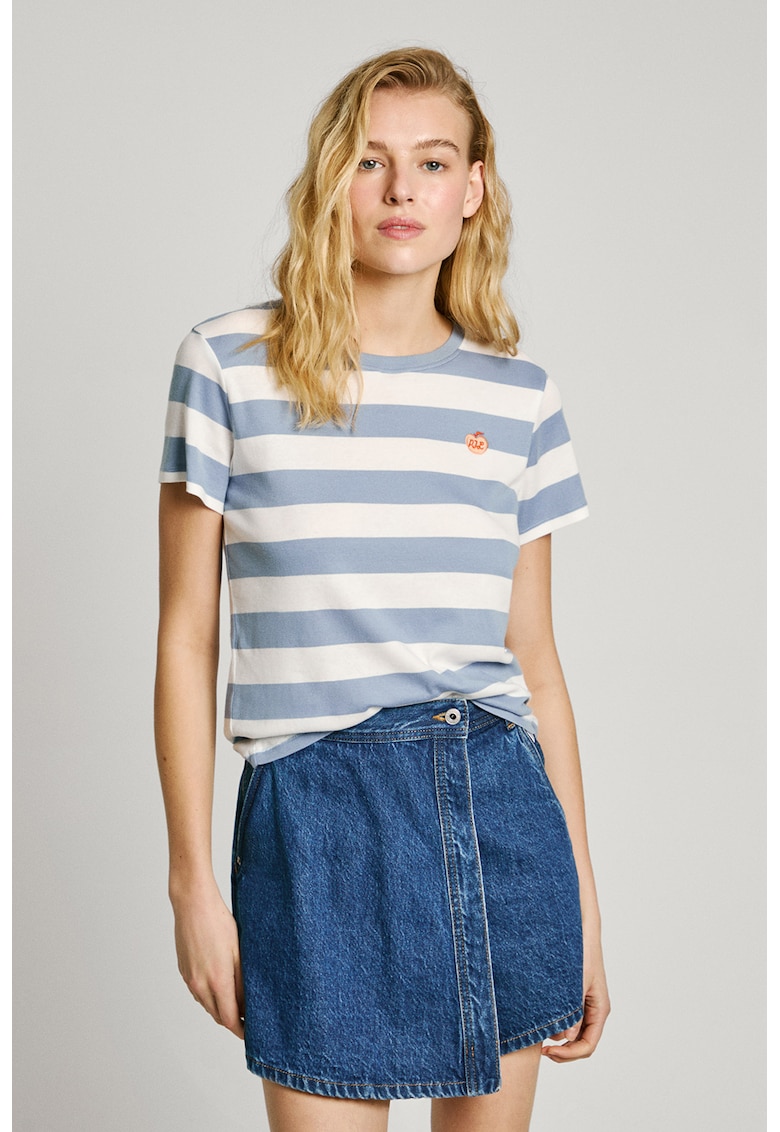 Tricou in dungi cu decolteu rotund Tricou in dungi cu decolteu rotund