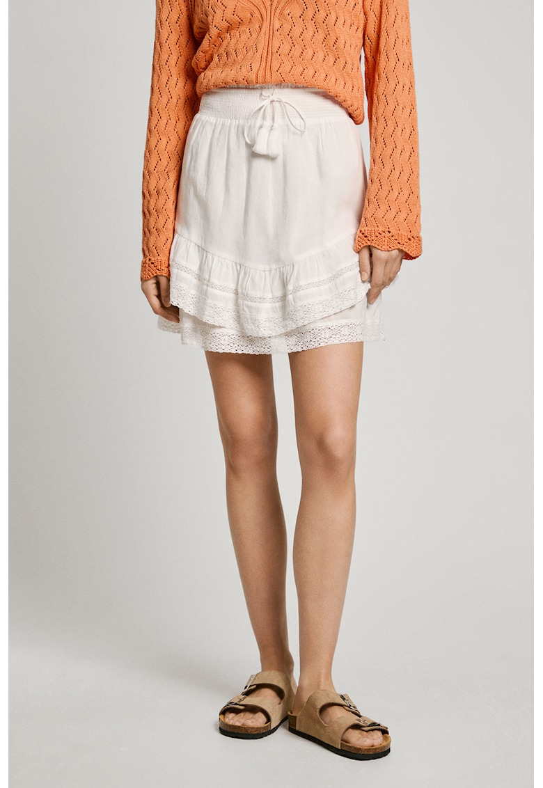 Fusta din bumbac cu talie inalta