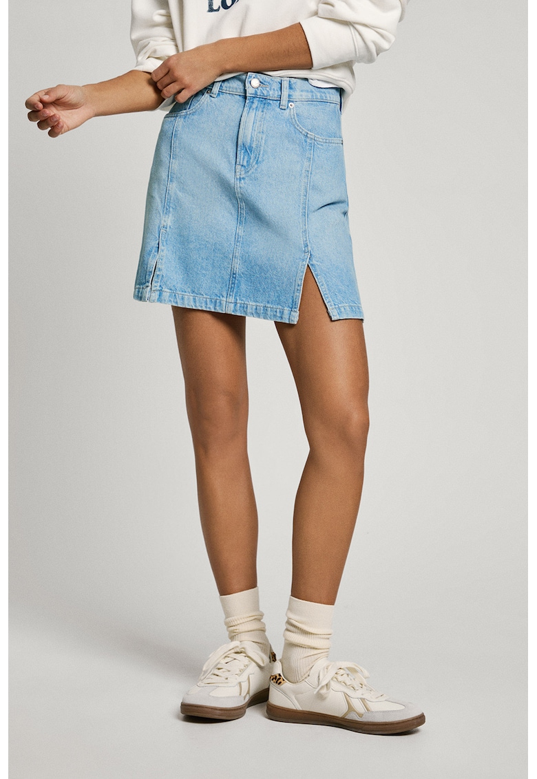 Fusta scurta dreapta din denim