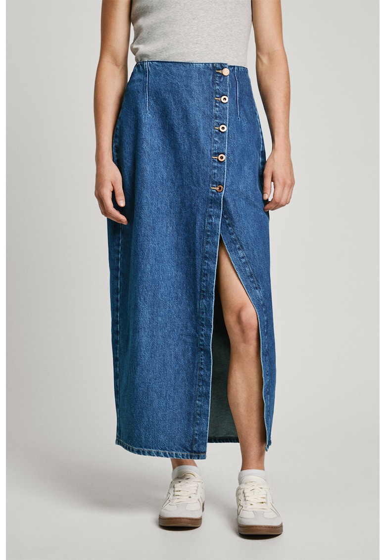 Fusta midi din denim