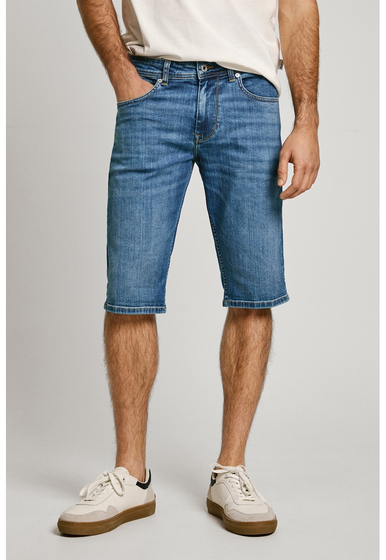 Blugi scurti regular fit - Bleumarin
