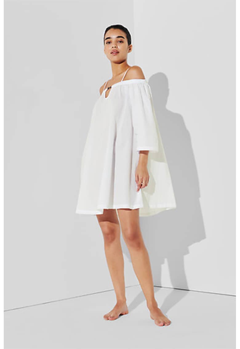 Rochie de plaja din bumbac cu decupaje pe umeri