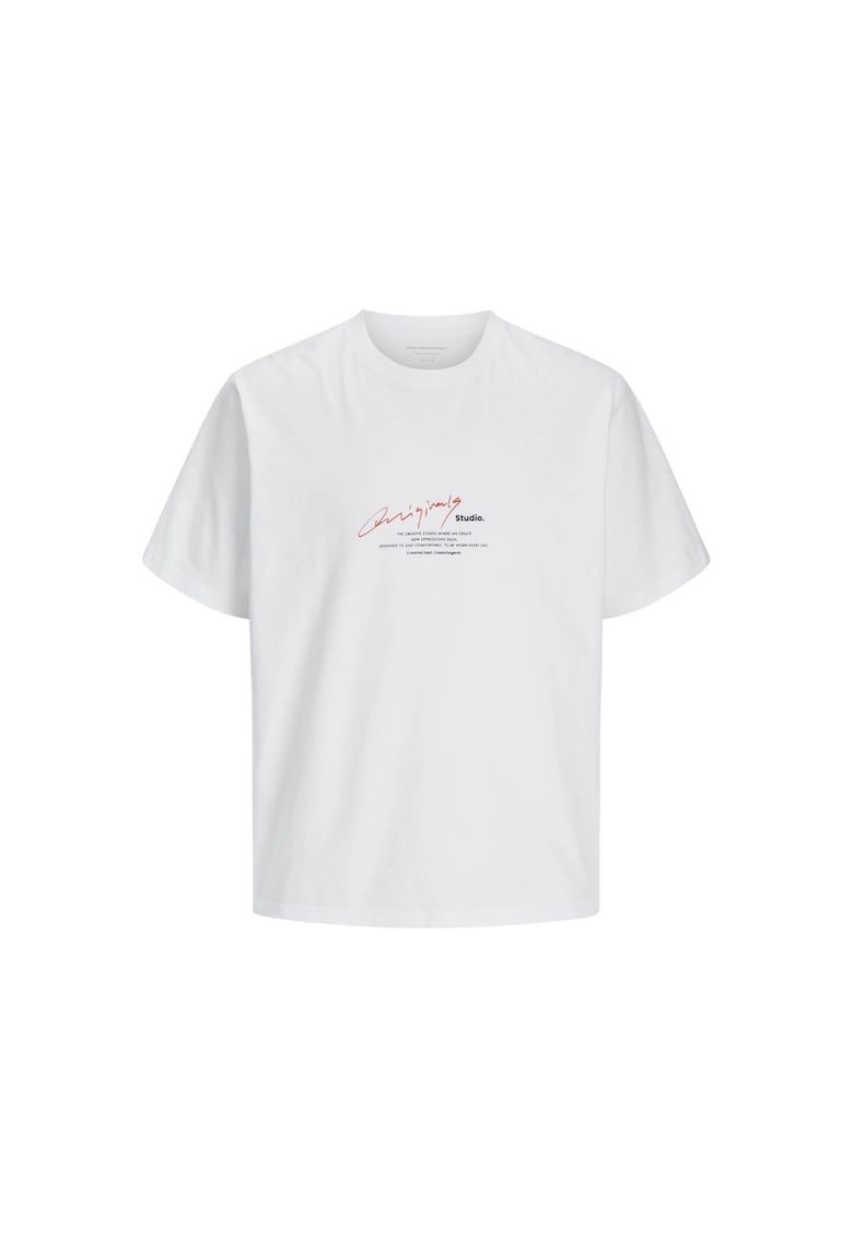 Tricou JACK &JONES Manchester Script 39925 - Alb