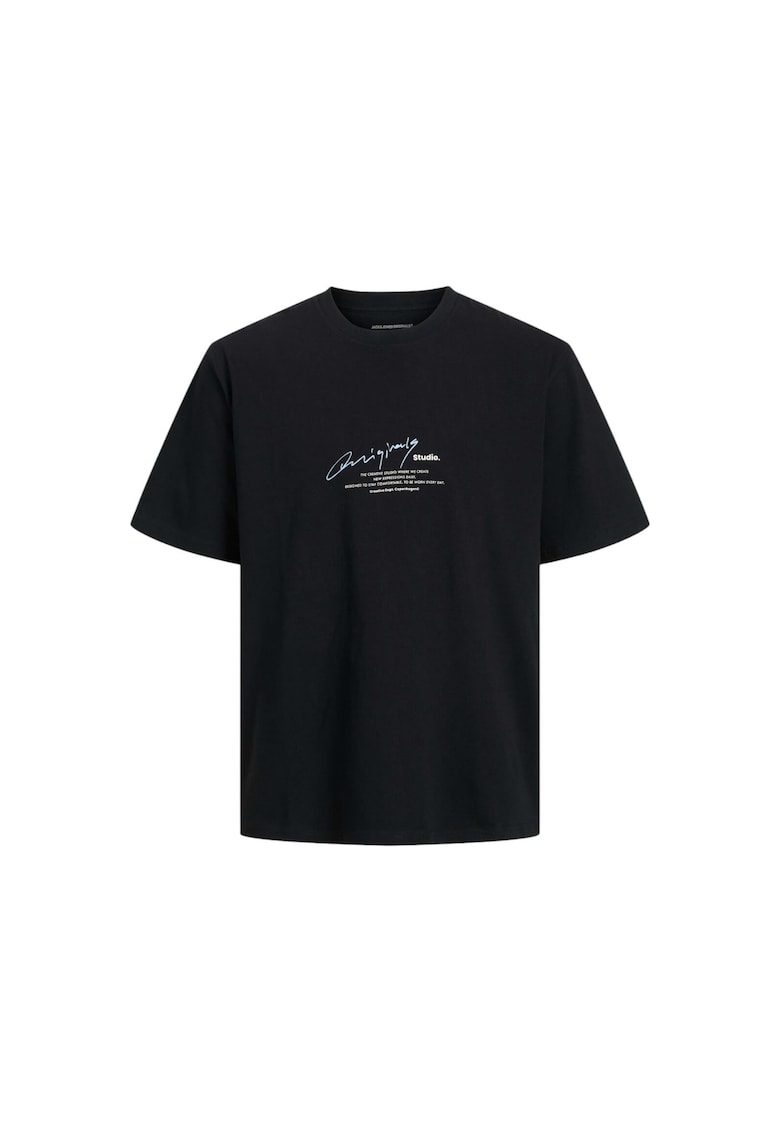 Tricou JACK &JONES Manchester Script 39920 - Negru