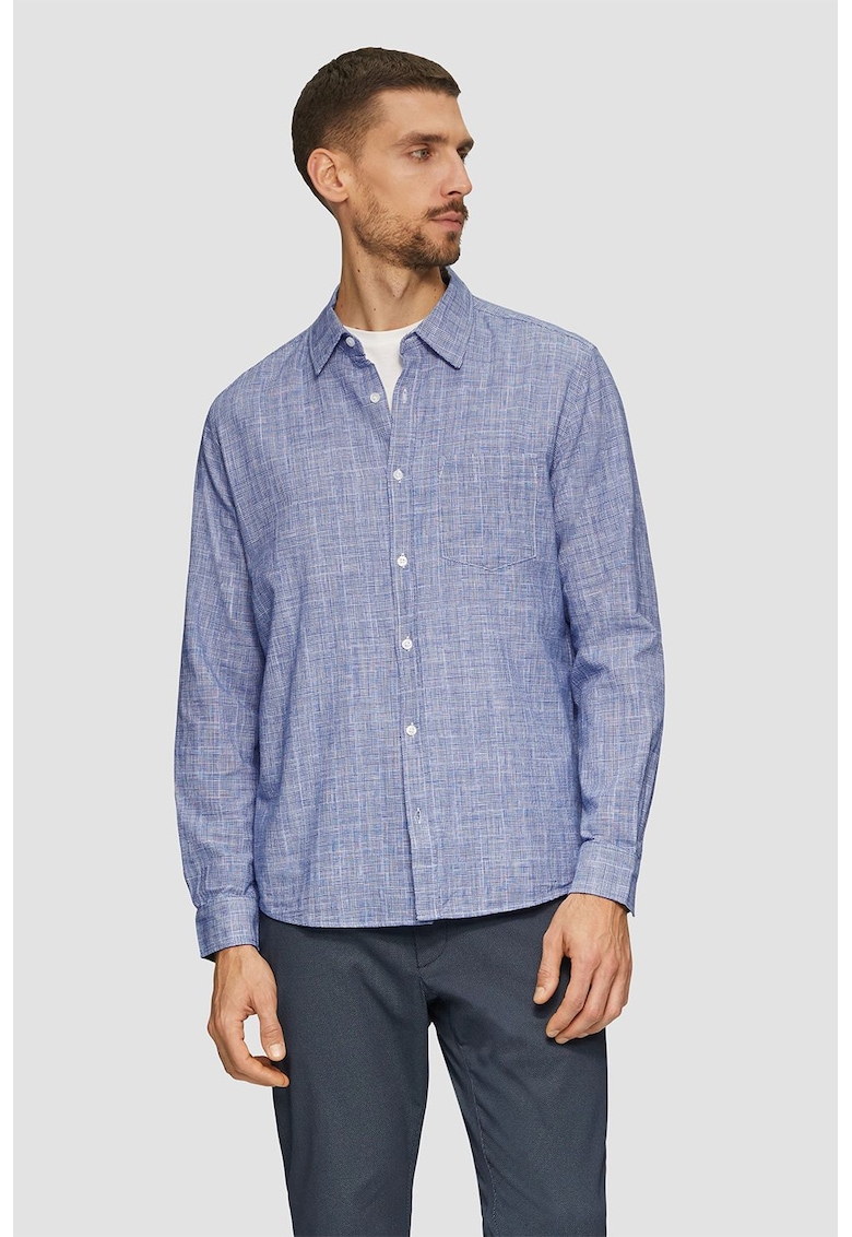 Camasa de bumbac cu maneci lungi - Albastru deschis