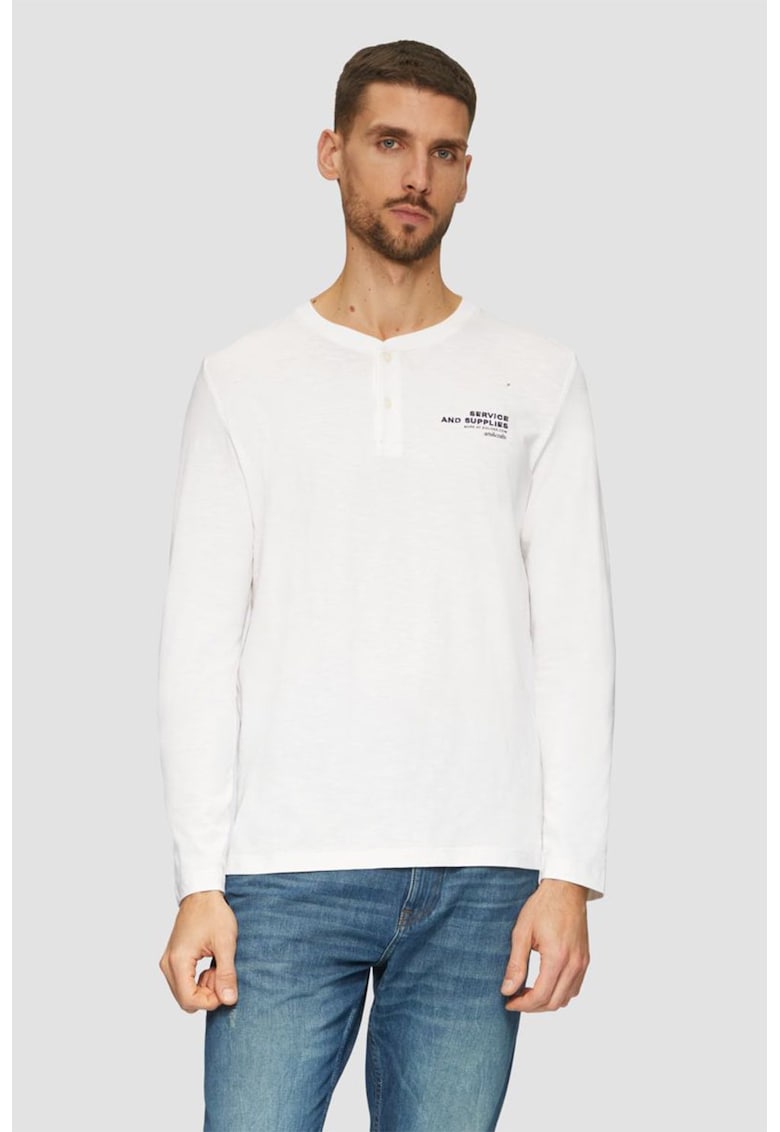 Bluza uni de bumbac cu nasturi