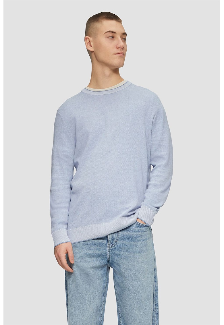 Pulover uni cu decolteu la baza gatului - Albastru deschis