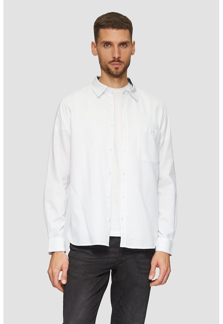 Camasa de bumbac cu guler ascutit - Alb