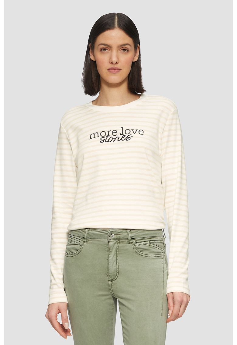 Bluza relaxed fit de bumbac - Alb/Bej