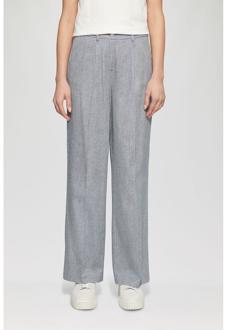 Pantaloni din amestec de bumbac cu talie medie