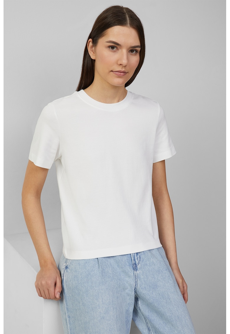 Tricou cu decolteu rotund - Alb murdar