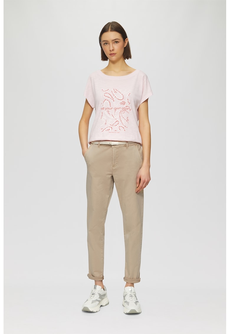 Pantaloni chino crop cu o curea Pantaloni chino crop cu o curea