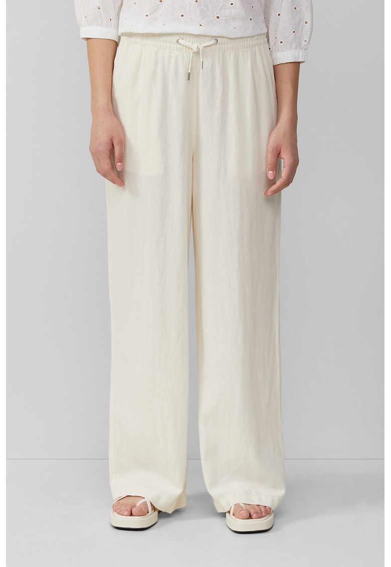 Pantaloni drepti din amestec de in