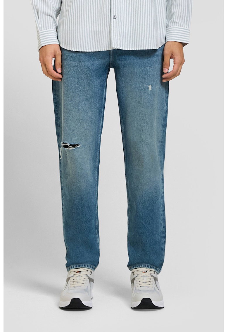 Blugi drepti cu aspect deteriorat