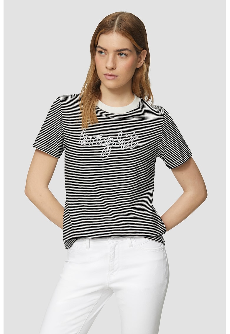 Tricou cu model in dungi si perle