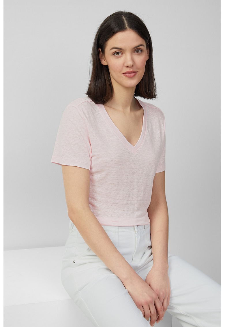 Tricou uni de in cu decolteu in V