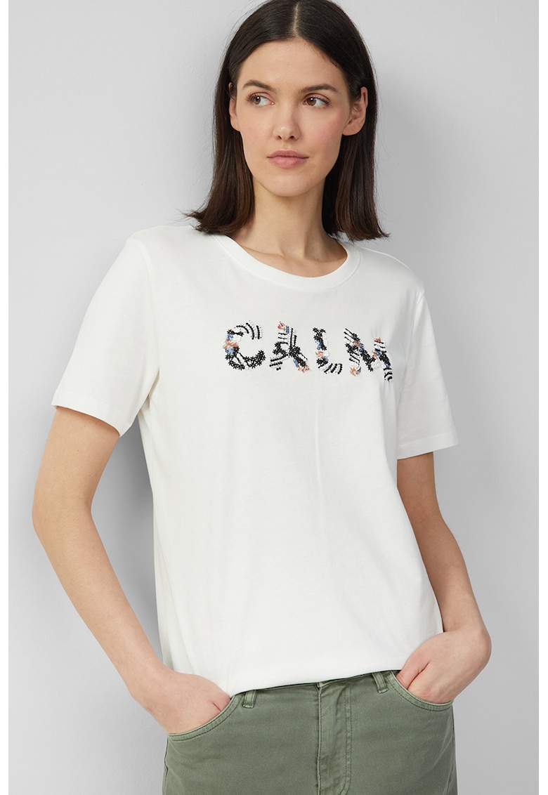 Tricou regular fit de bumbac - Alb