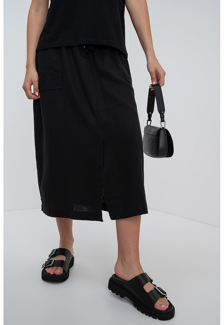 Fusta midi din amestec de in