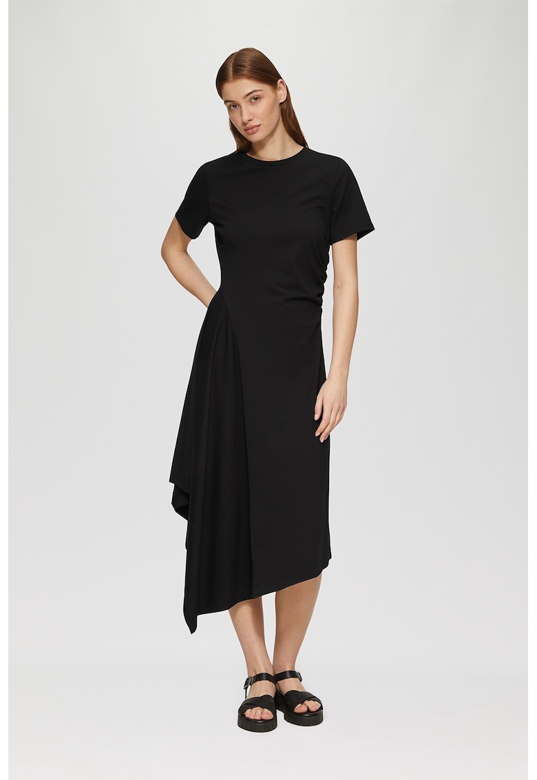 Rochie uni cu maneci scurte