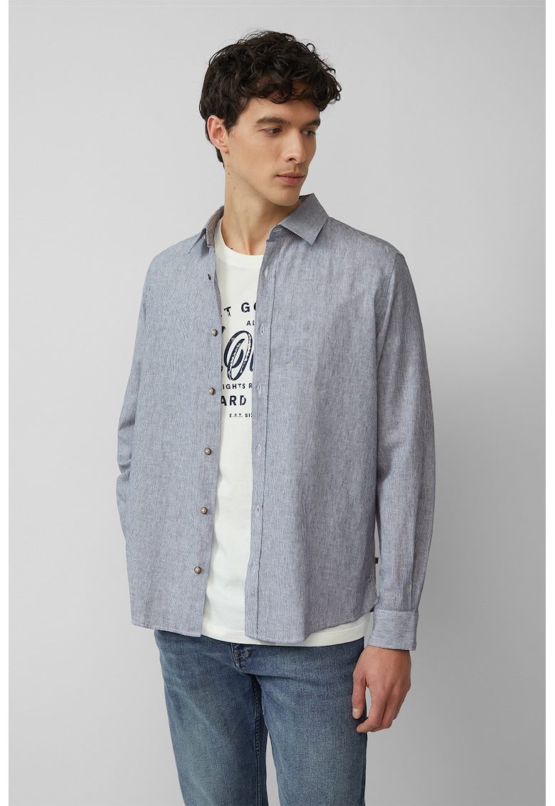 Camasa din amestec de in cu maneci lungi