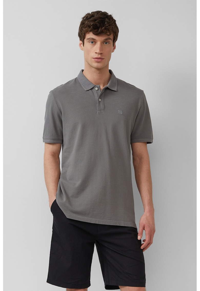 Tricou polo de bumbac - Gri inchis