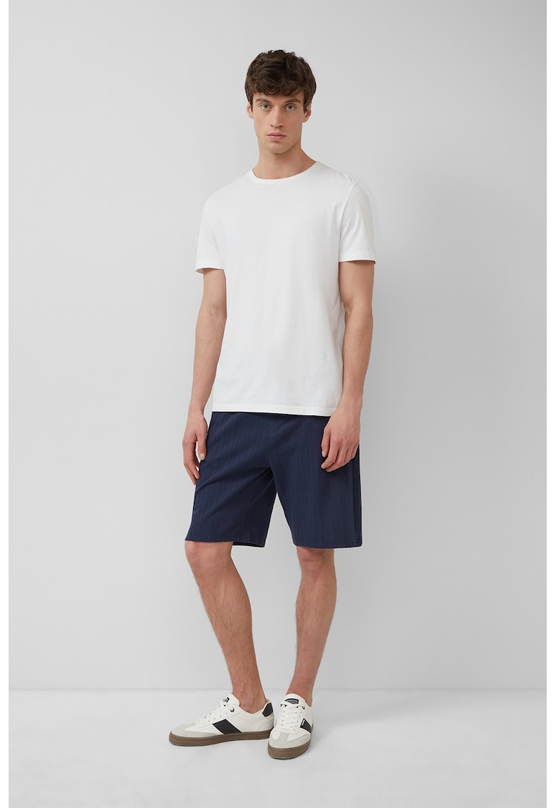 Pantaloni scurti relaxed fit de bumbac cu snur in talie