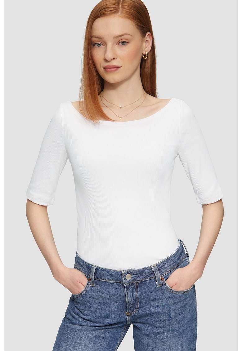 Bluza cu decolteu rotund si maneci medii