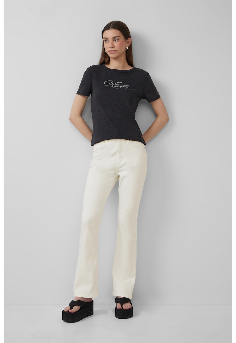 Blugi bootcut din amestec de bumbac cu talie medie