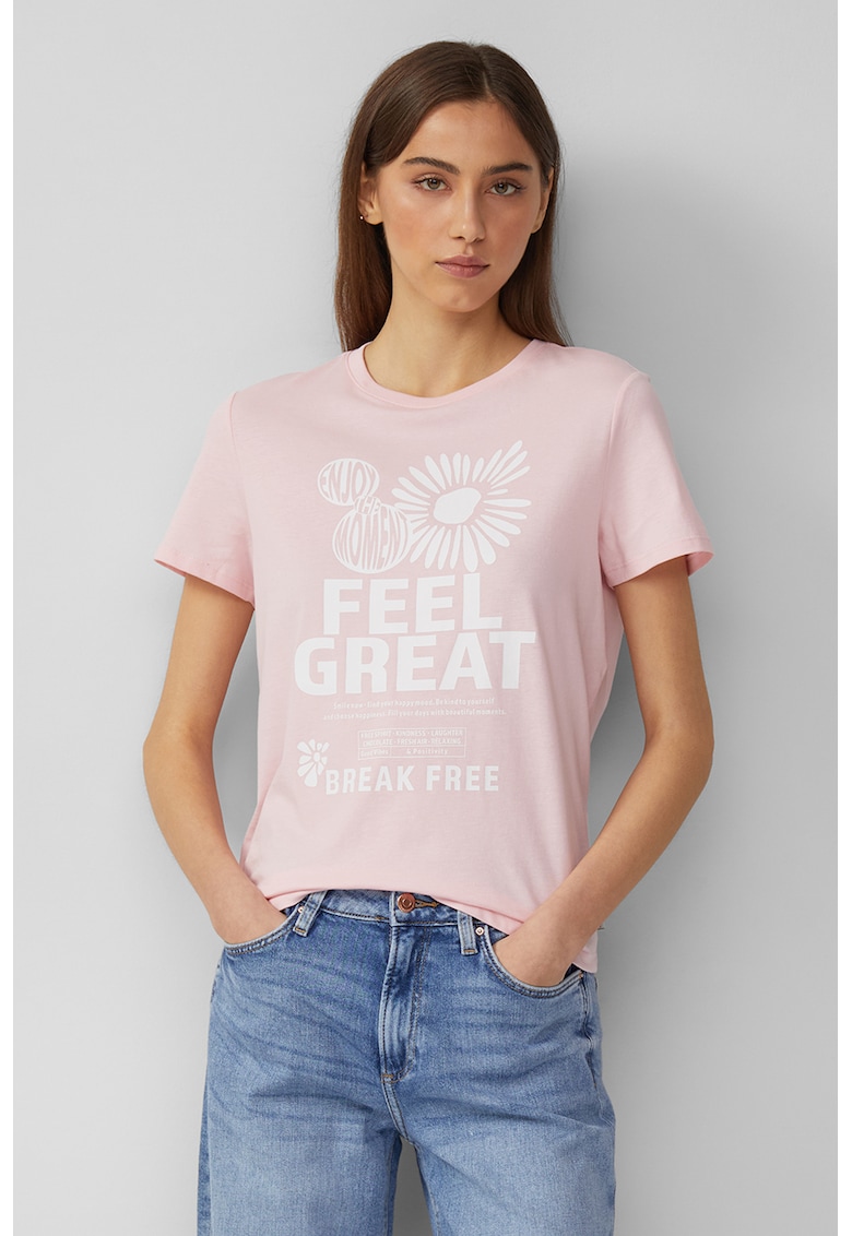 Tricou de bumbac cu imprimeu text si grafic