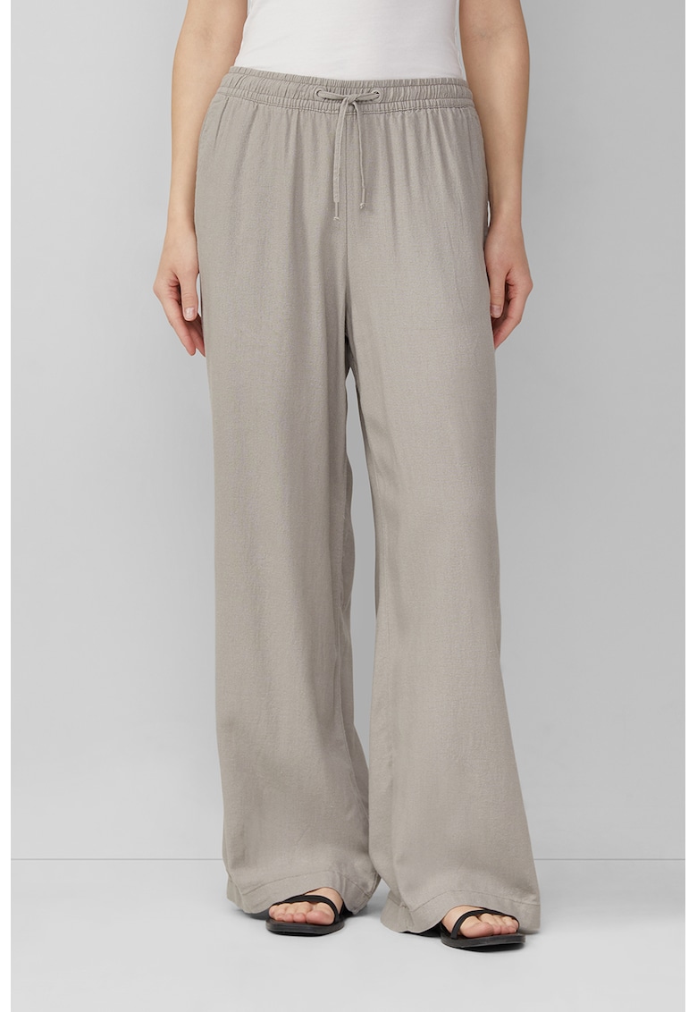 Pantaloni din amestec de in cu snur