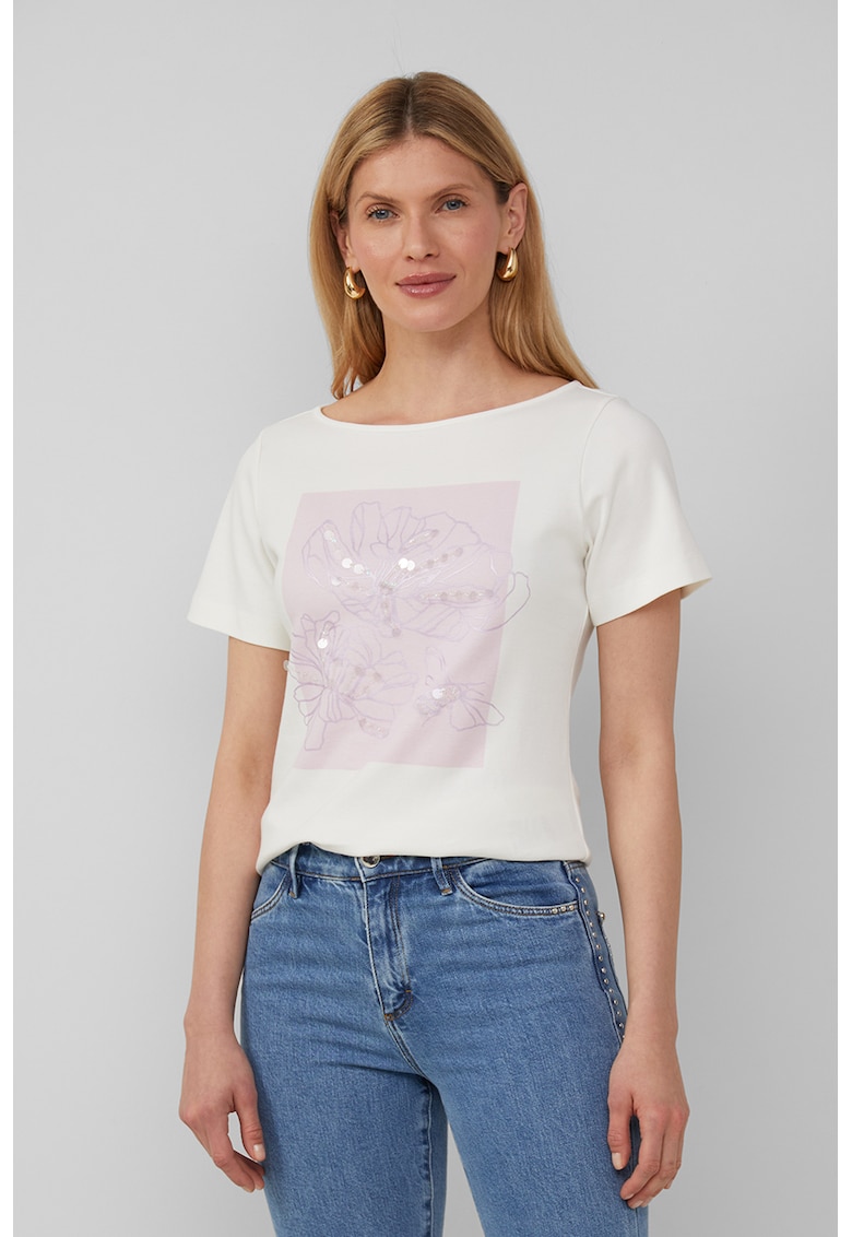 Tricou de bumbac cu paiete