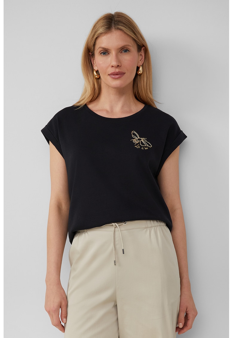 Tricou de bumbac cu decolteu rotund