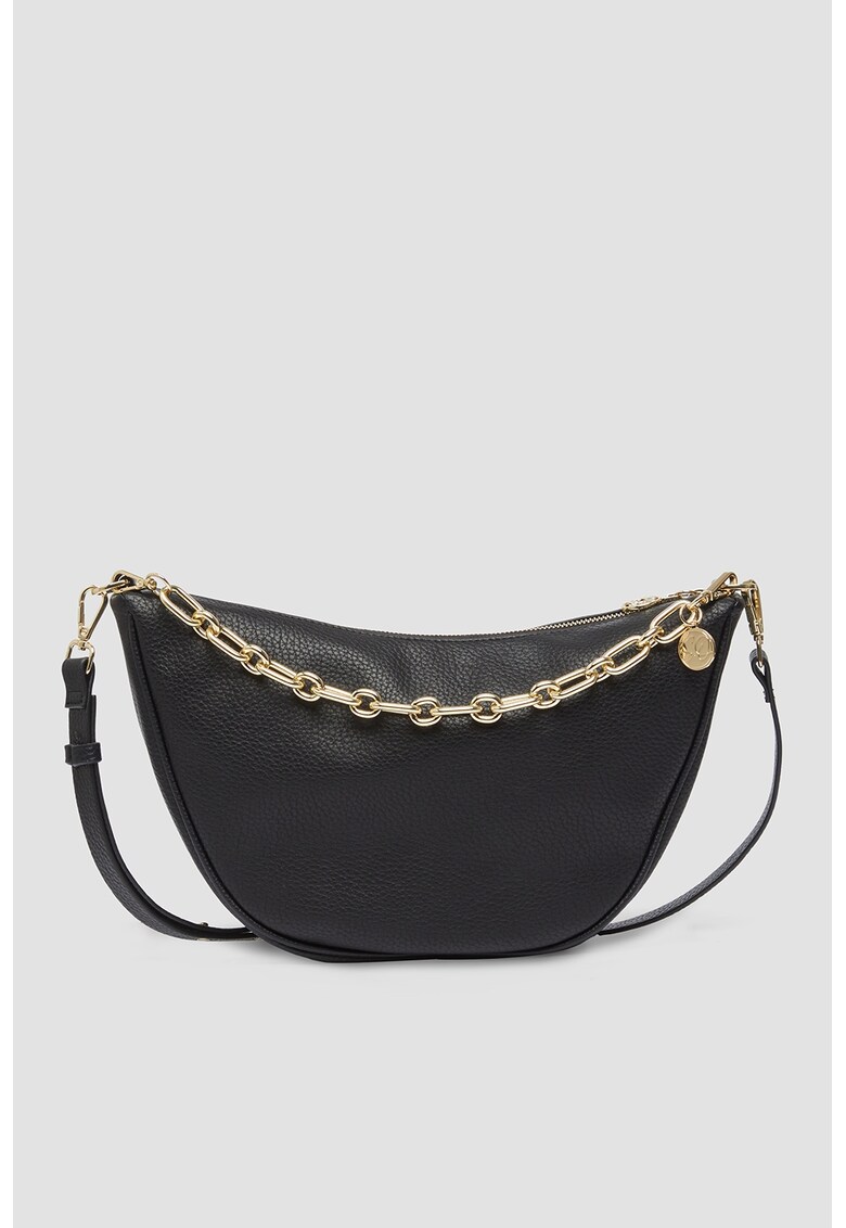 Geanta de piele ecologica cu bareta de umar - Negru