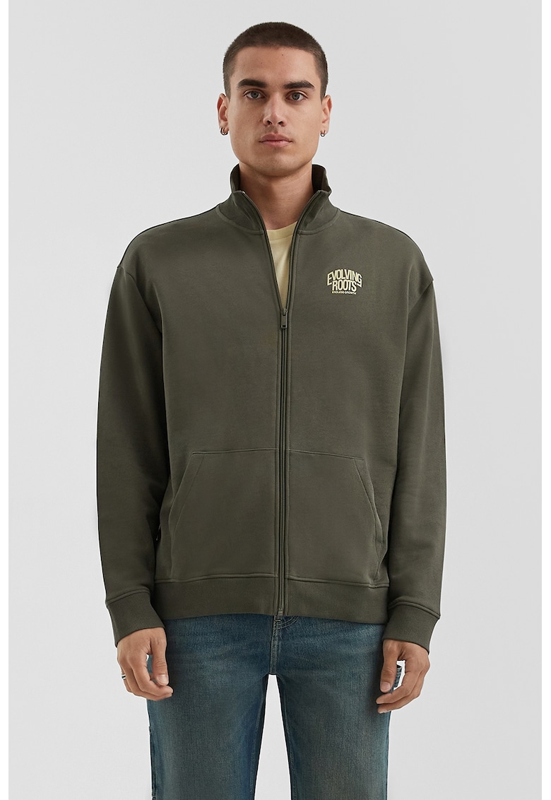 Bluza de trening cu fermoar si buzunare