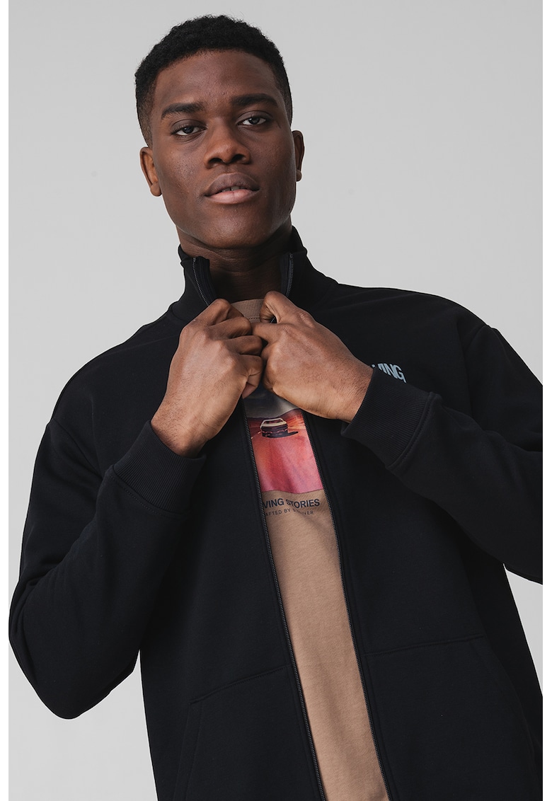 Bluza de trening cu fermoar si buzunare