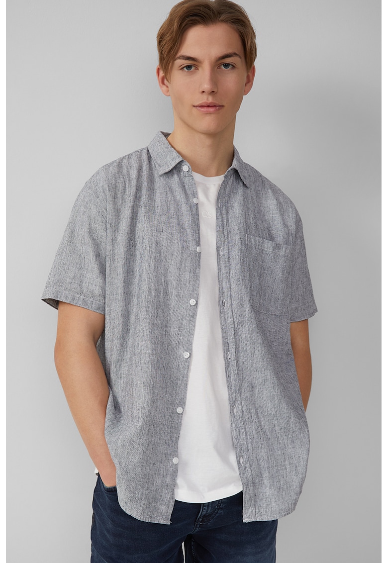 Camasa de in si bumbac cu maneci scurte Camasa de in si bumbac cu maneci scurte