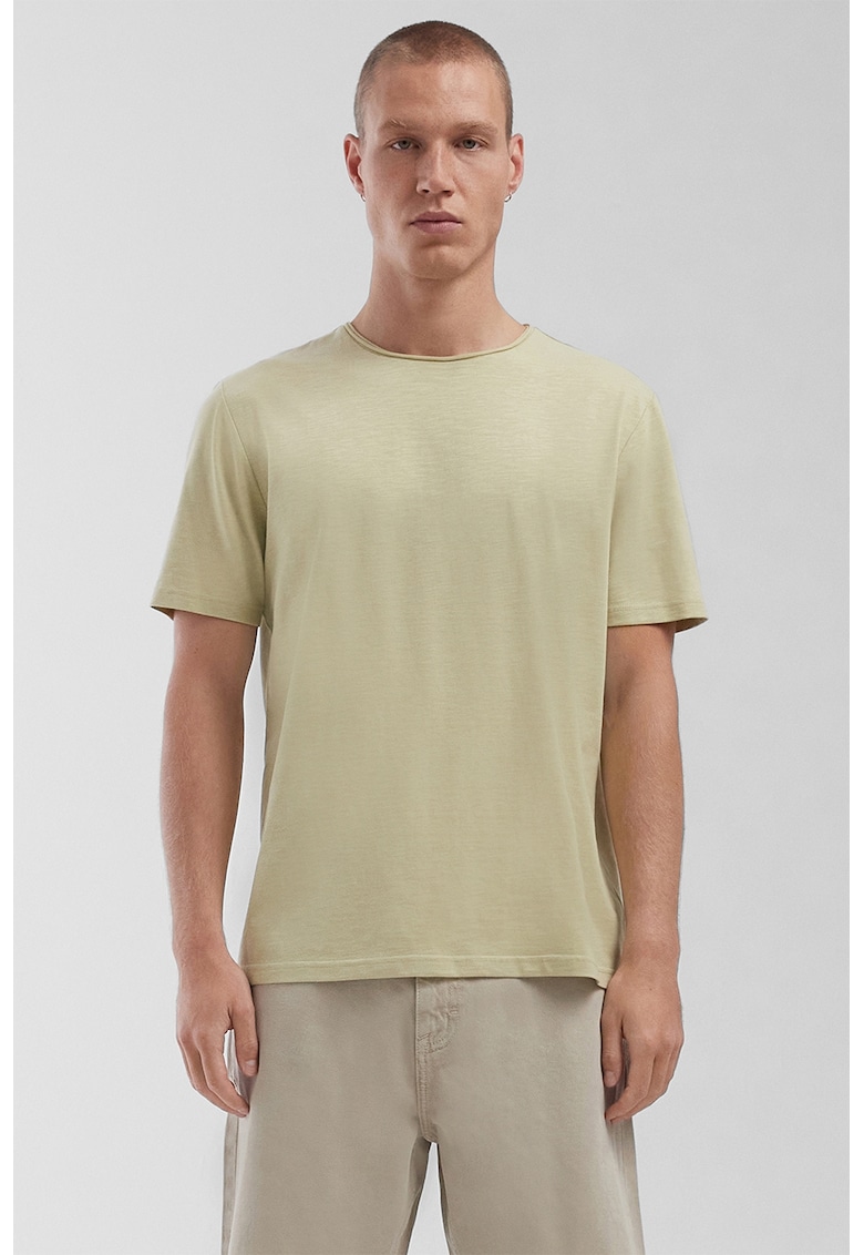 Tricou de bumbac cu maneci cazute