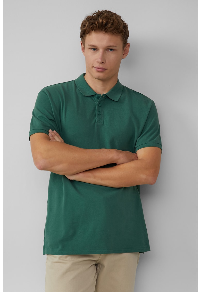 Tricou polo regular fit - Verde englez