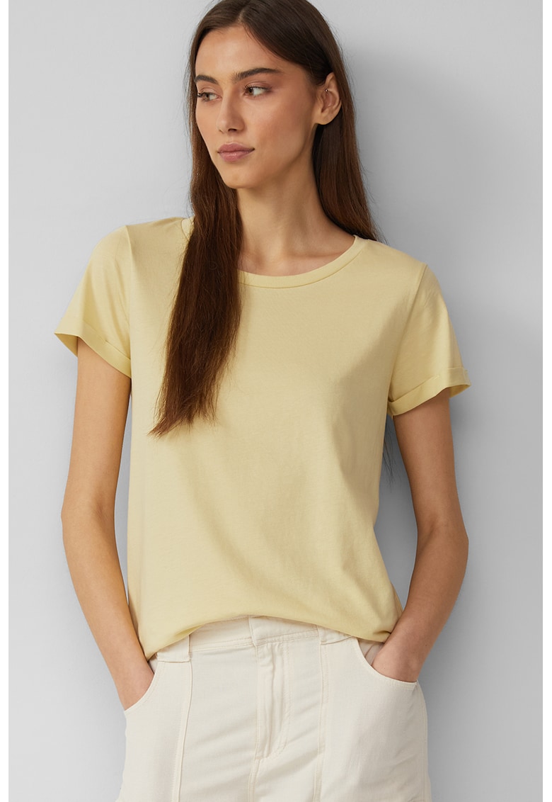 Tricou uni cu decolteu rotund