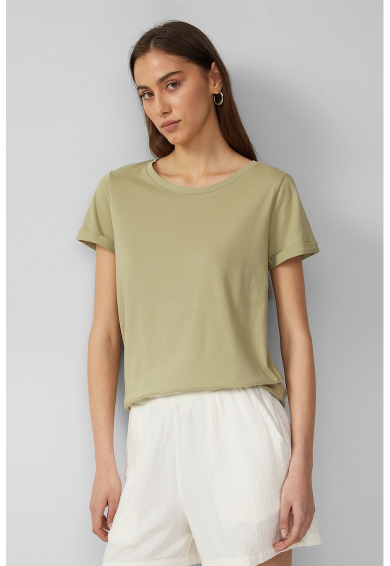 Tricou uni cu decolteu rotund