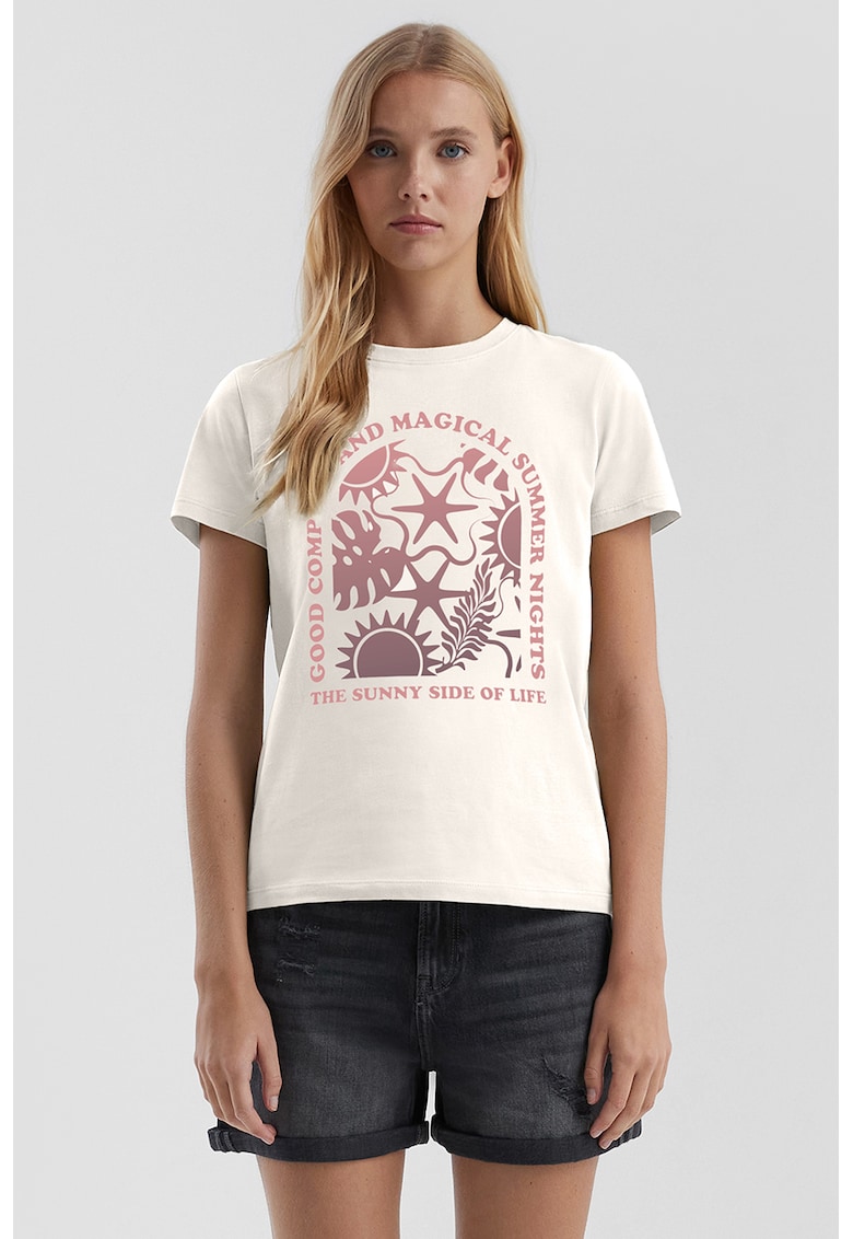 Tricou cu imprimeu grafic - Alb
