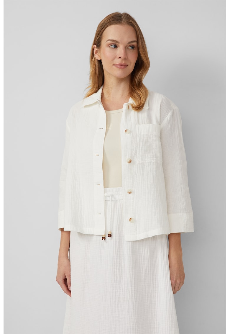 Camasa cu nasturi si maneci 3/4 - Alb