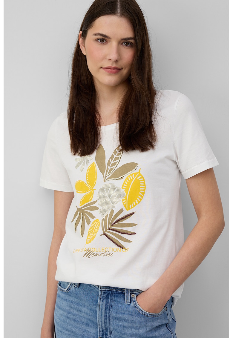 Tricou cu decolteu rotund si imprimeu grafic