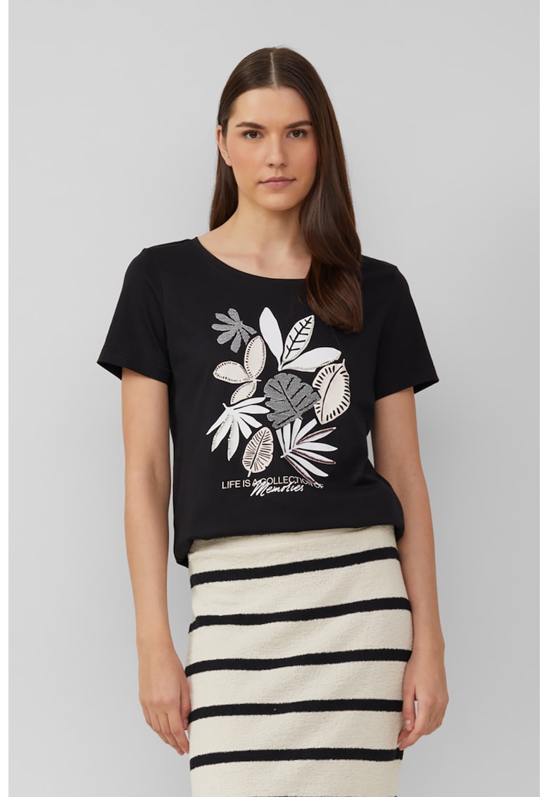 Tricou cu decolteu rotund si imprimeu grafic