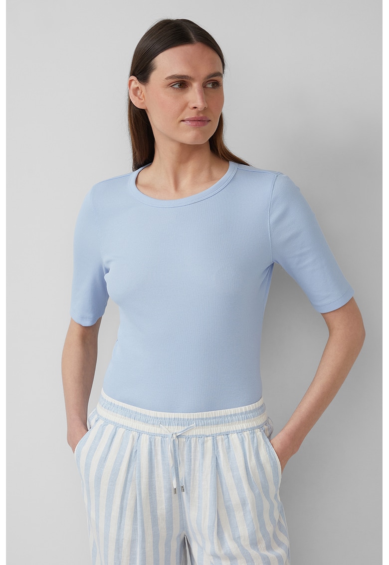 Tricou cambrat cu model uni