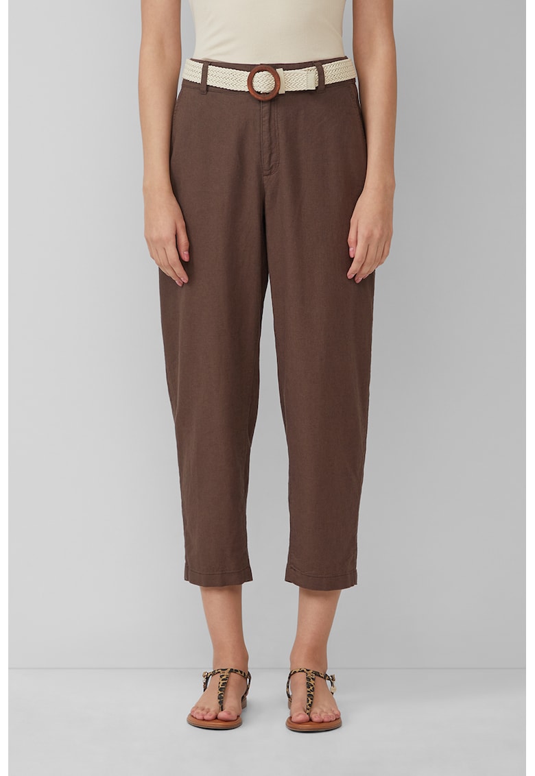 Pantaloni conici din amestec de in