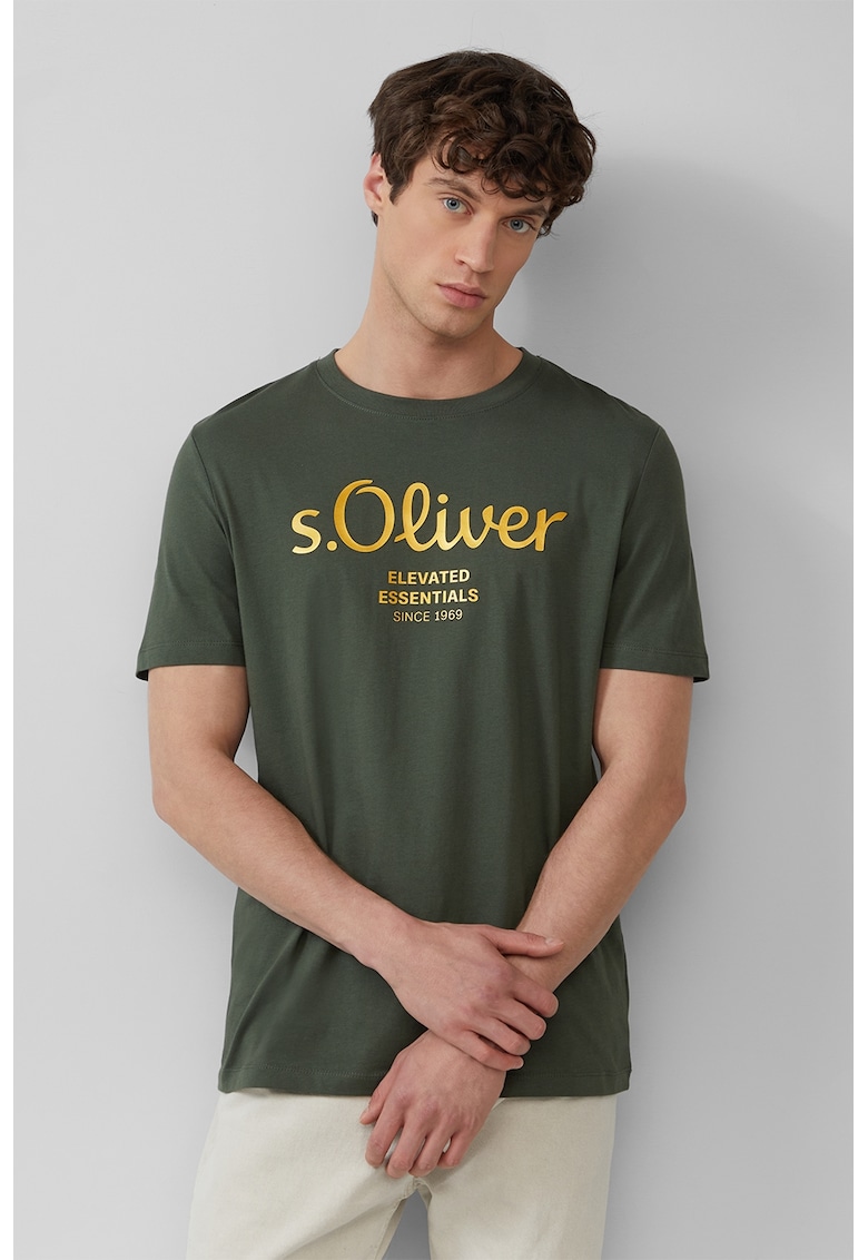 Tricou cu imprimeu logo metalic