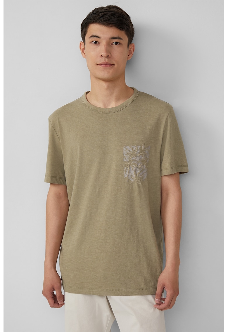 Tricou lejer cu imprimeu discret pe piept Tricou lejer cu imprimeu discret pe piept