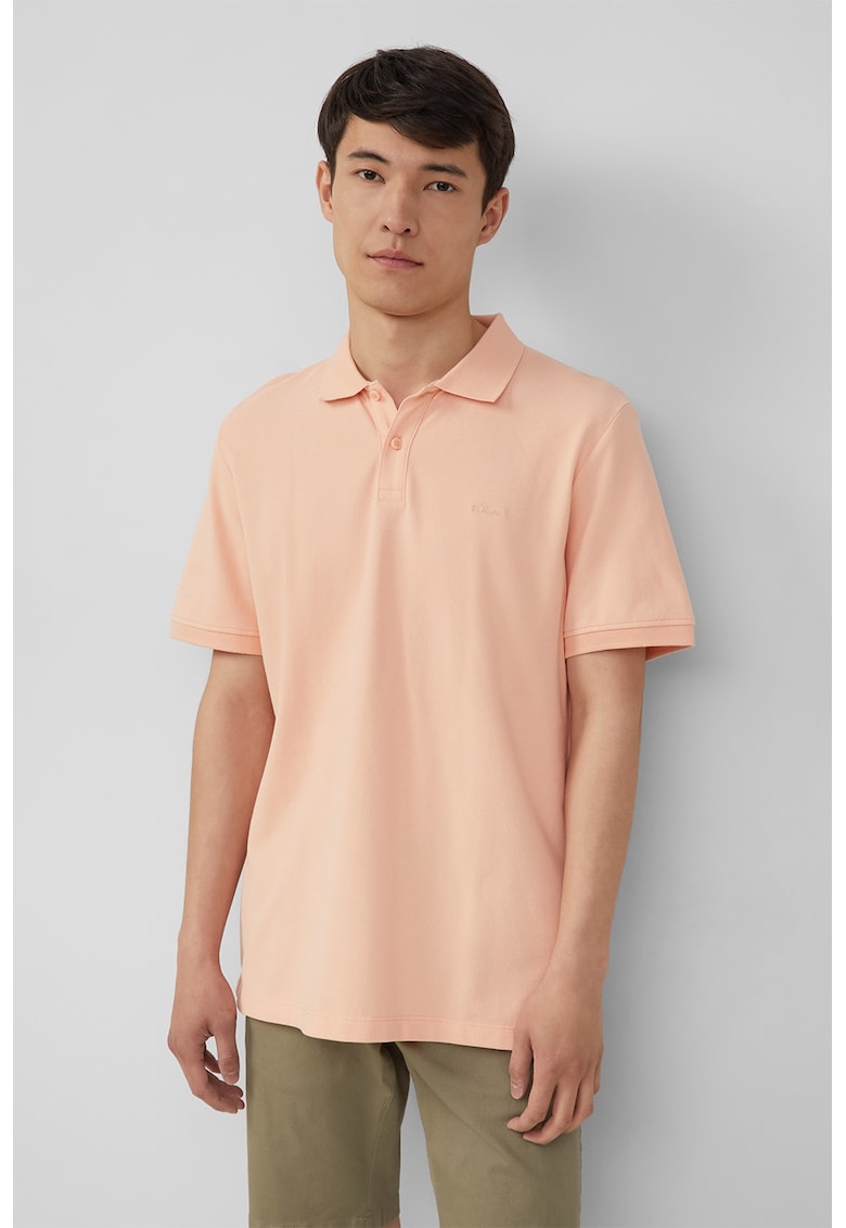 Tricou polo cu model uni - Portocaliu deschis