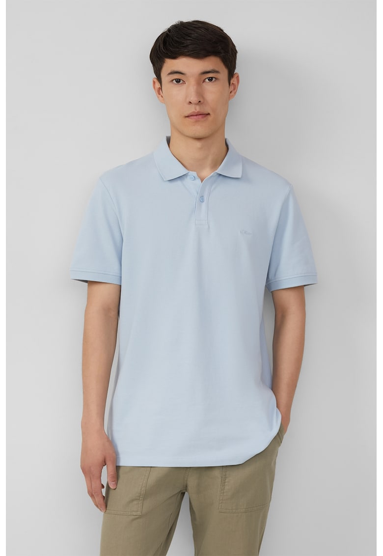 Tricou polo cu model uni - Albastru deschis